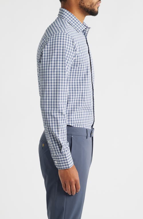 Mizzen + Main Mizzen+main Leeward Trim Fit Plaid Performance Button-up Shirt In Blue