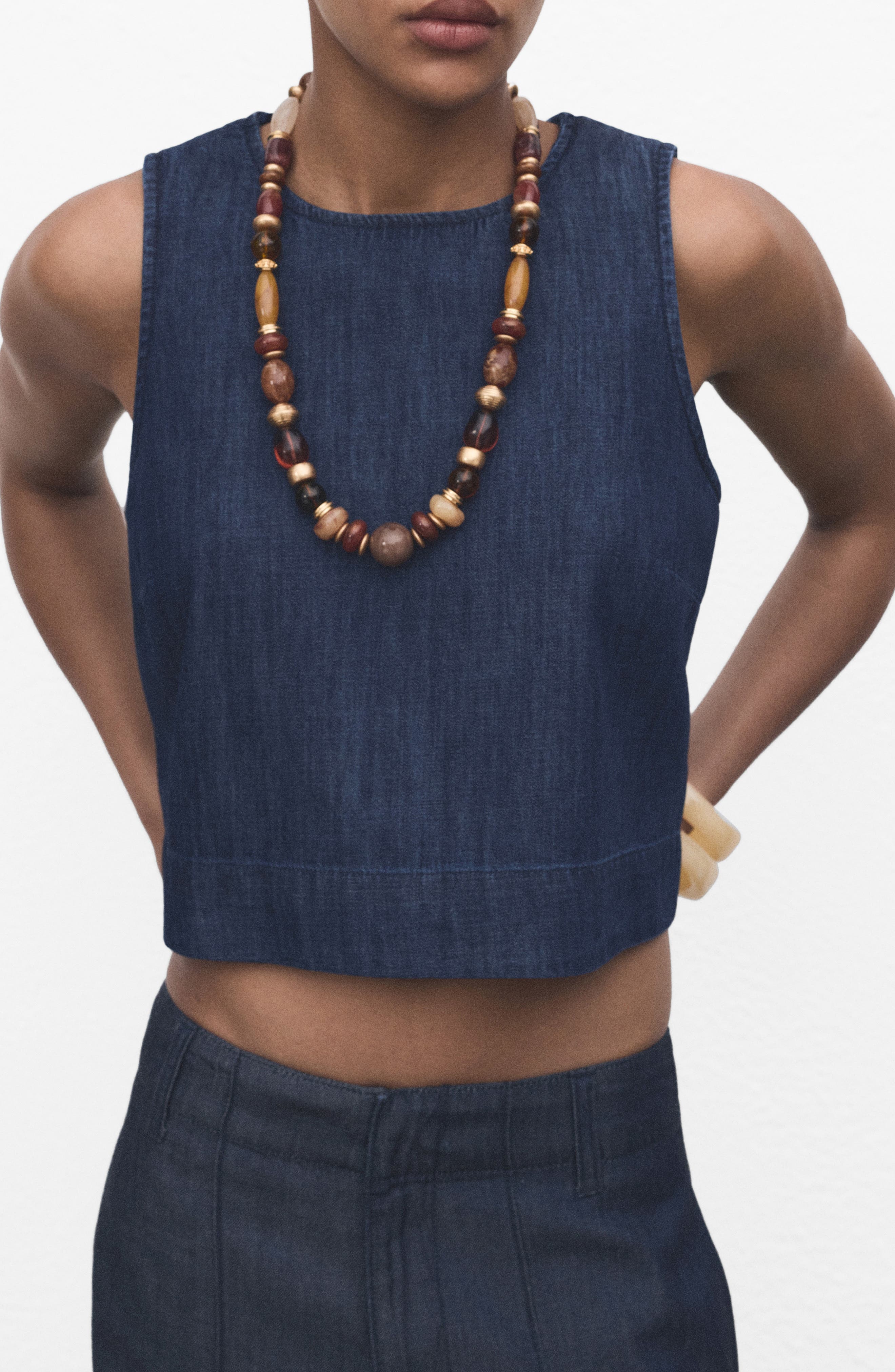 MANGO Denim Crop Top