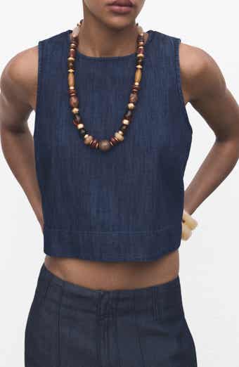 MANGO Denim Crop Top