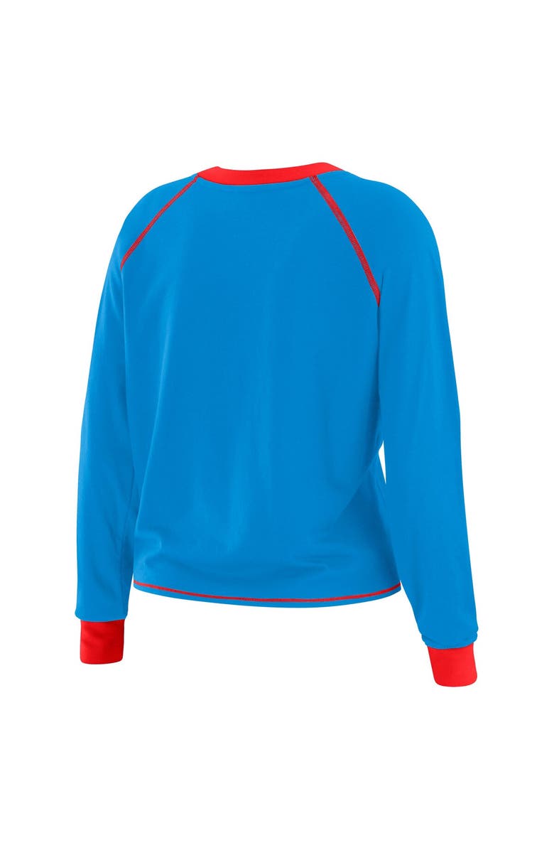 WEAR by Erin Andrews Women's WEAR by Erin Andrews Light Blue Houston Oilers Tie-Front Long Sleeve T-Shirt, Alternate, color, Light Blue