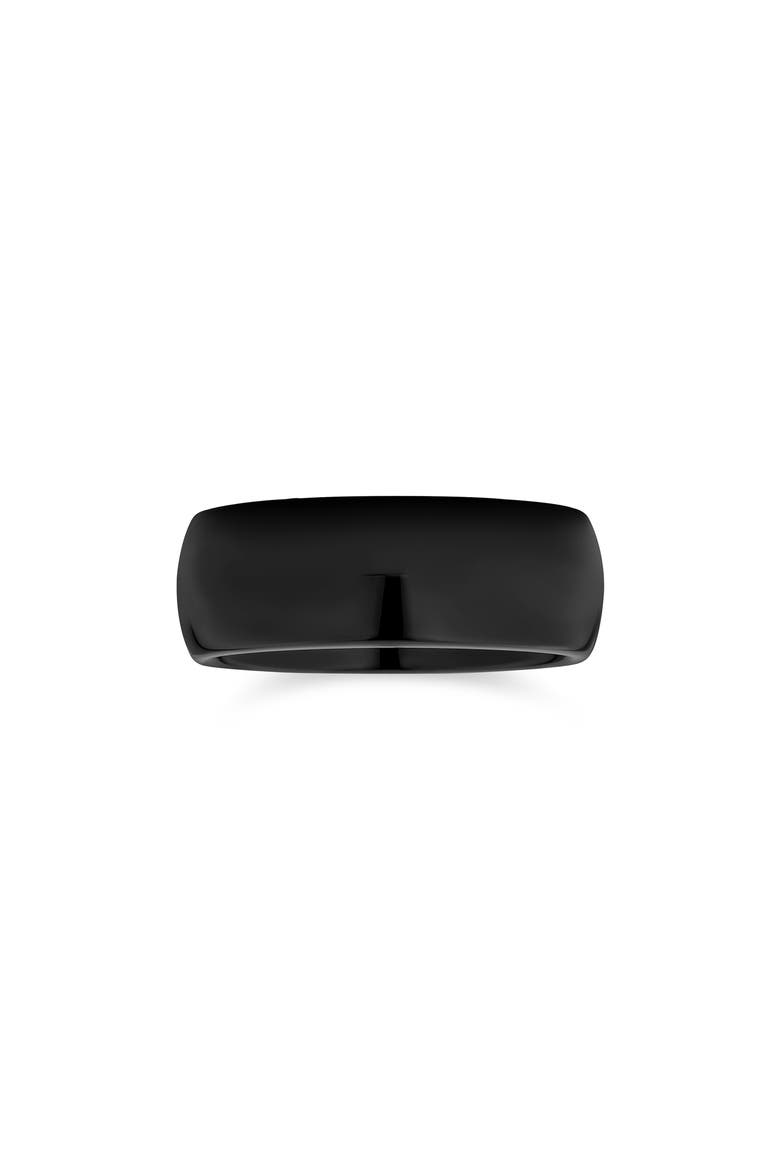Men's Dome Black Titanium Band Ring, Alternate, color, BLACK
