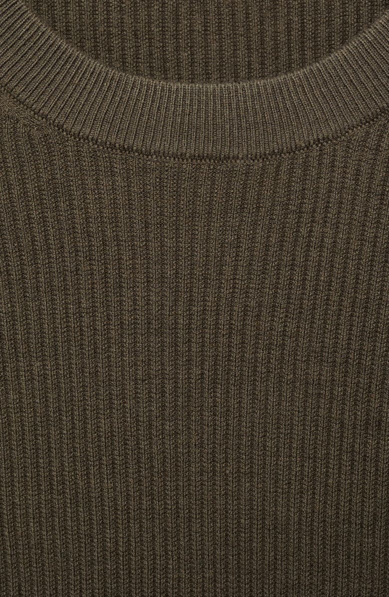 MANGO Rib Sweater, Alternate, color, Khaki Green