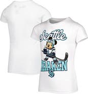 Outerstuff Girls Youth White Seattle Kraken Mickey Mouse Go Team Go T-Shirt