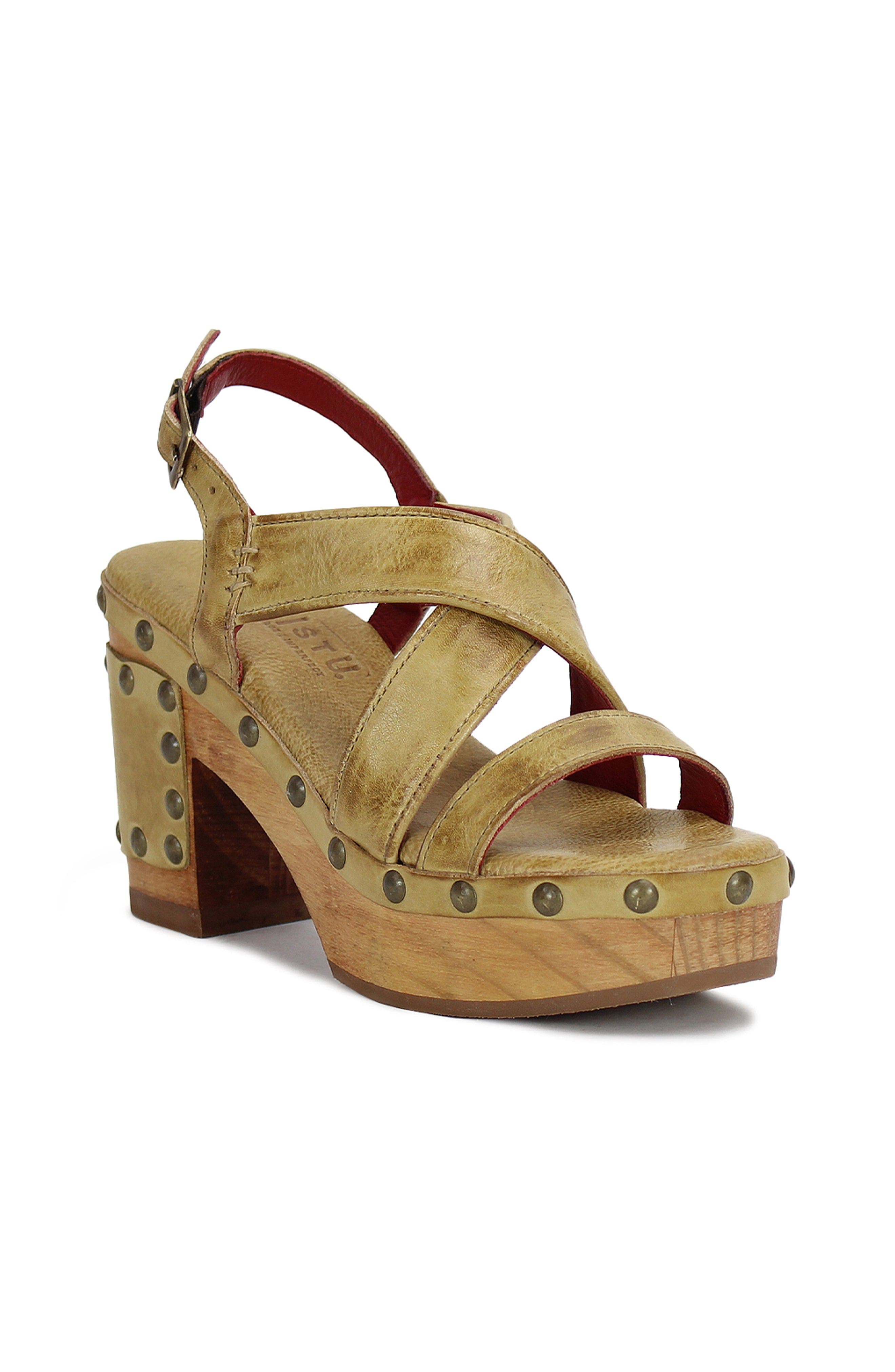 Bed Stu Mediation Wood Heel, Main, color, Cashew Rustic