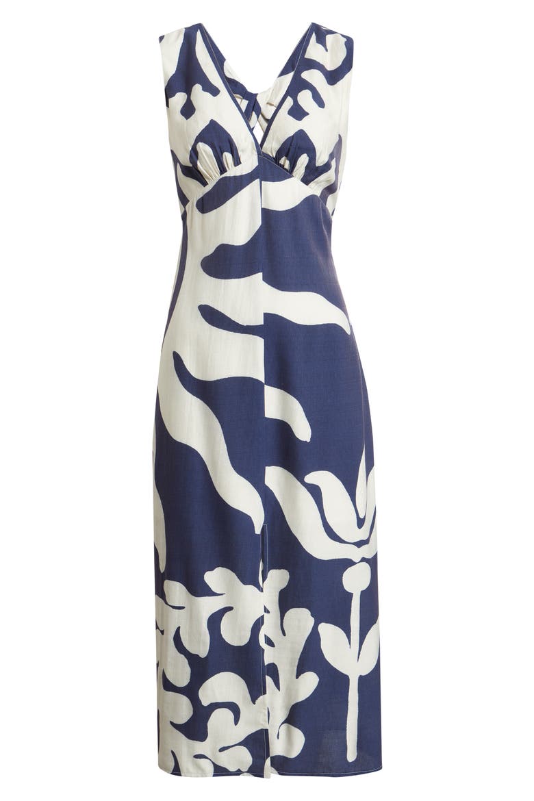 Penny Open Back Midi Dress, Alternate, color, NAVY
