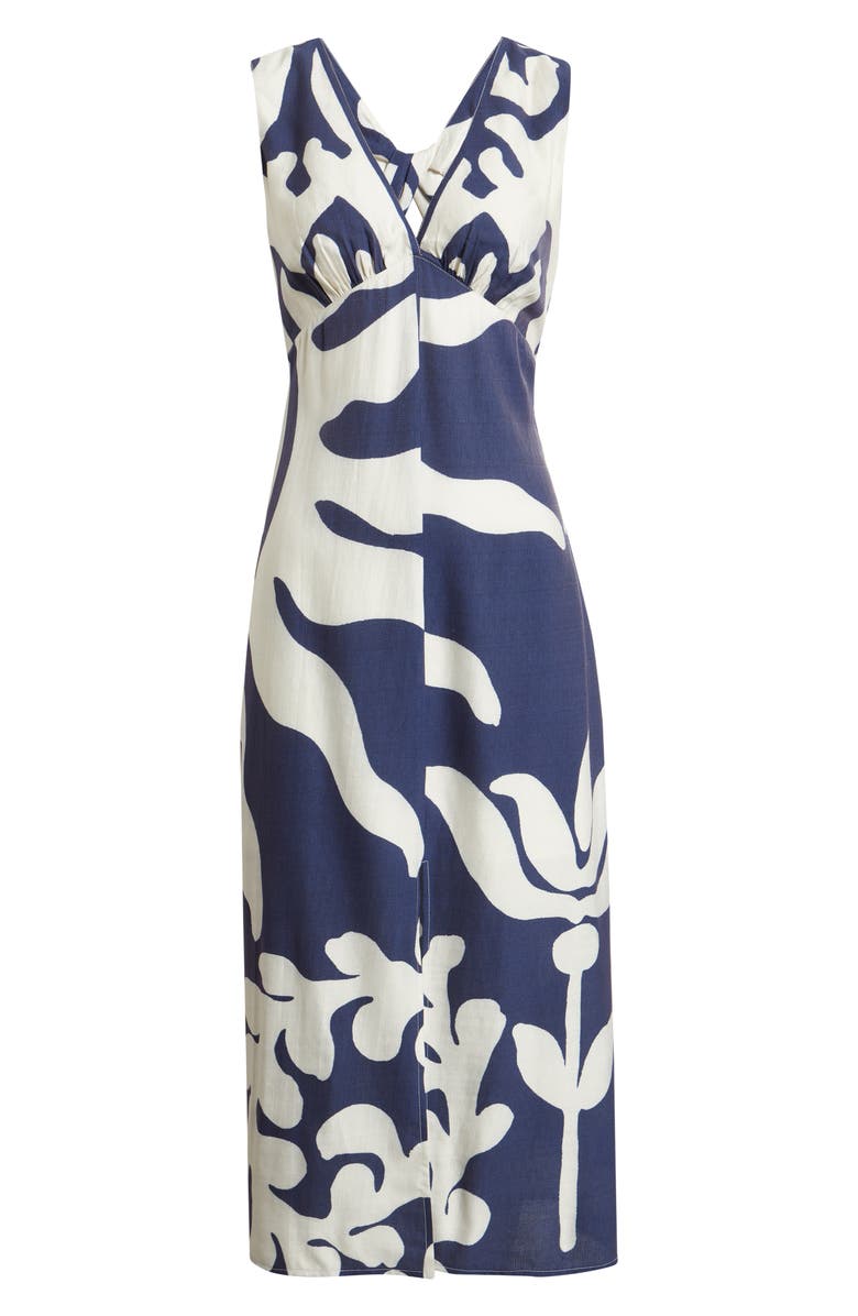 CIEBON Penny Open Back Midi Dress, Alternate, color, Navy