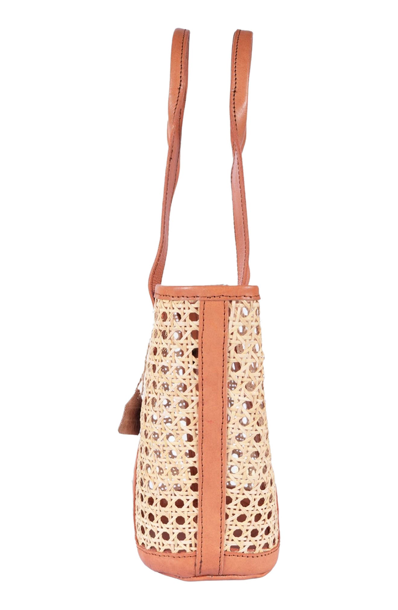 Jelavu Sandi Small Woven Cane Tote, Alternate, color, Tan