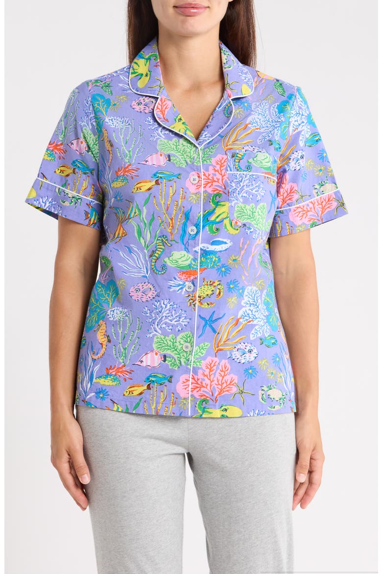 Organic Cotton Pajama Top, Alternate, color, LAVENDER