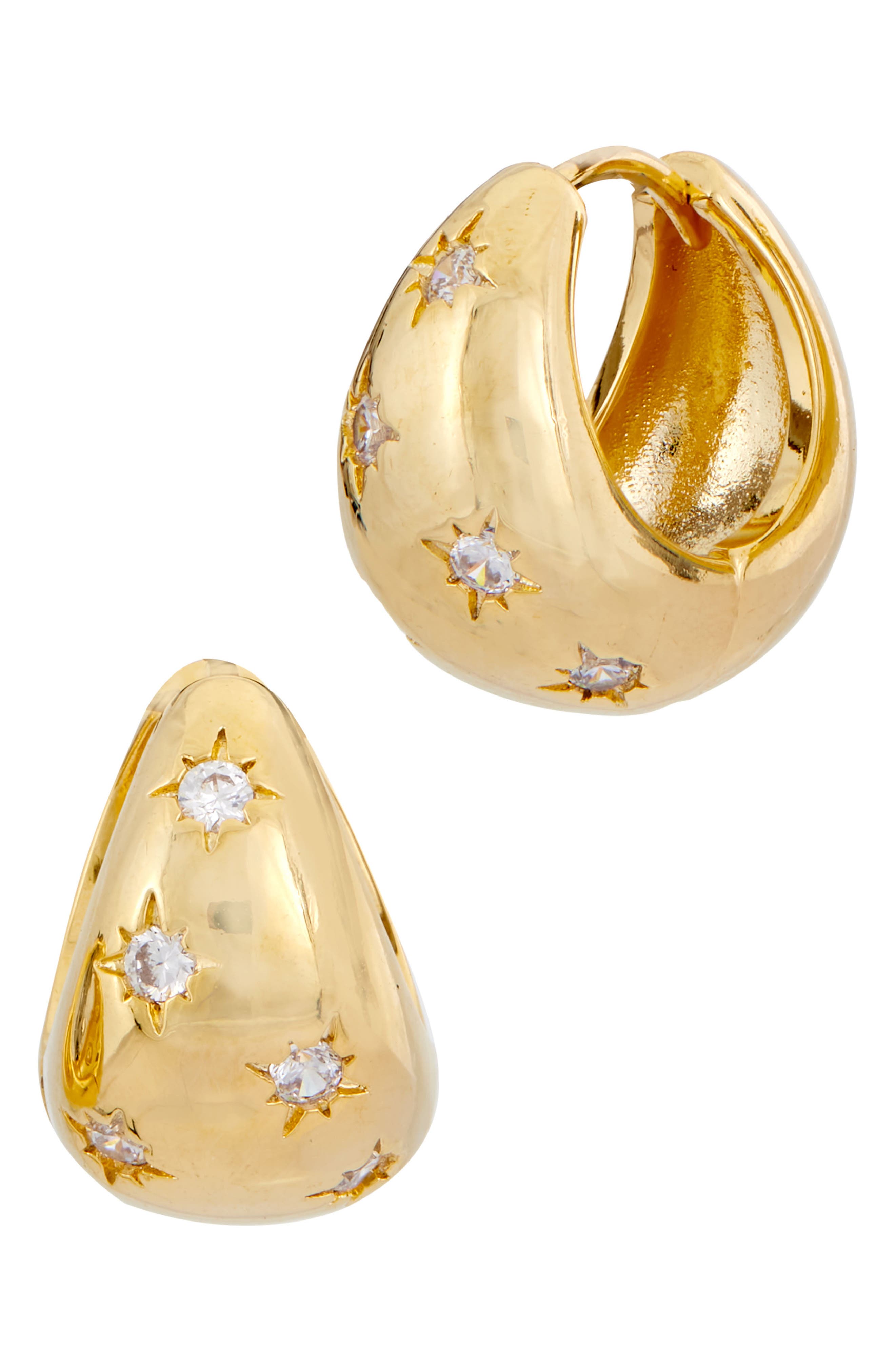SAVVY CIE JEWELS Starbust Puffy Hoop Earrings