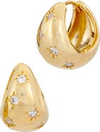 SAVVY CIE JEWELS Starbust Puffy Hoop Earrings