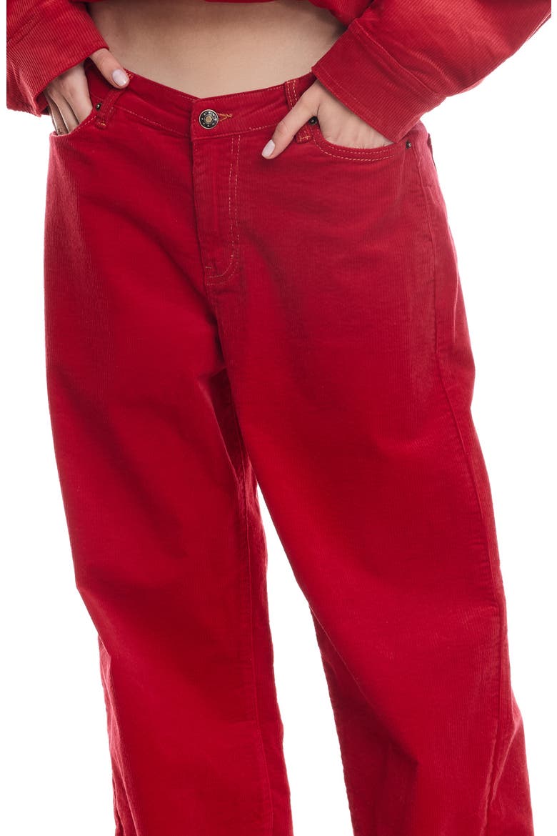 Rebels Low Rise Wide Leg Corduroy Pants, Alternate, color, CRIMSON