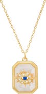 Queen Jewels Cubic Zirconia & Mother-of-Pearl Evil Eye Pendant Necklace