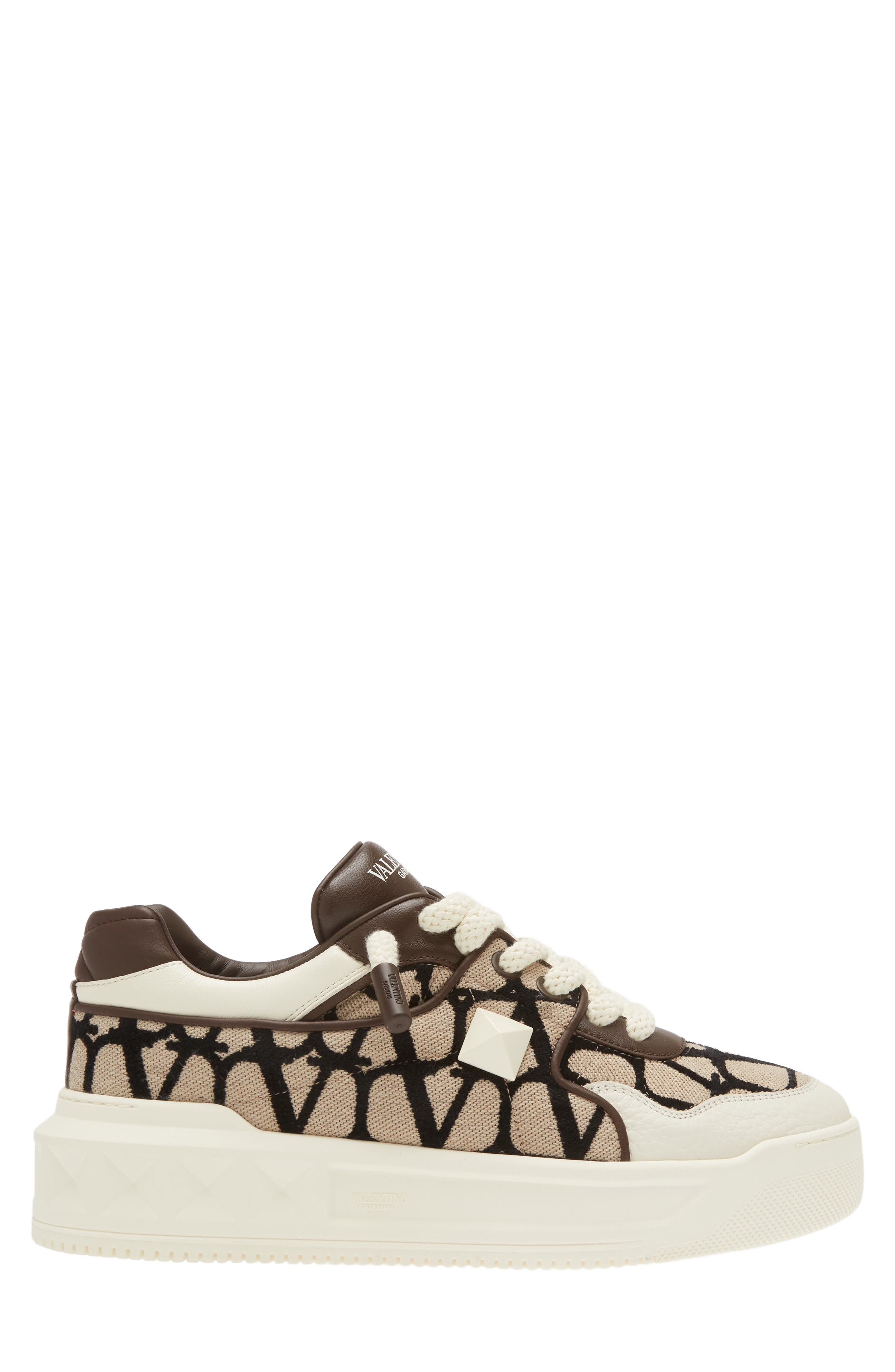 Valentino Garavani XL One Stud Logo Toile Sneaker, Alternate, color, 