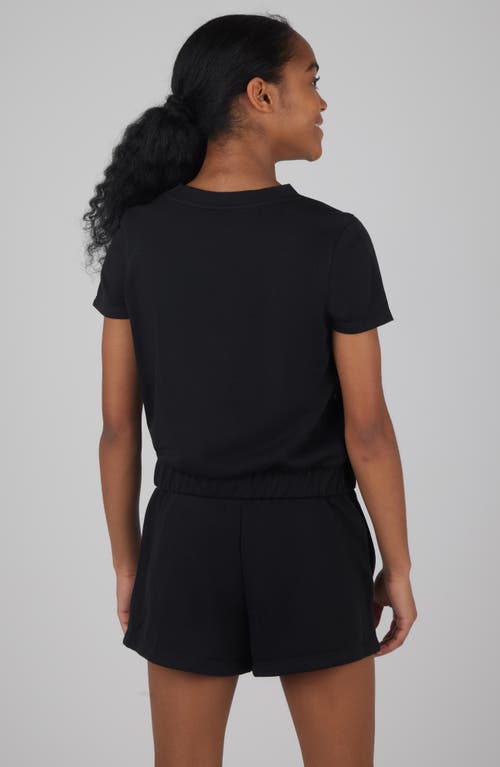90 Degree By Reflex Kids' Terry T-shirt & Shorts Set In Black