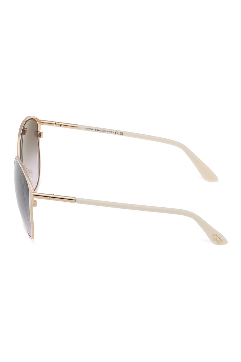 Penelope 59mm Gradient Round Sunglasses, Alternate, color, SHINY ROSE GOLD / SMOKE
