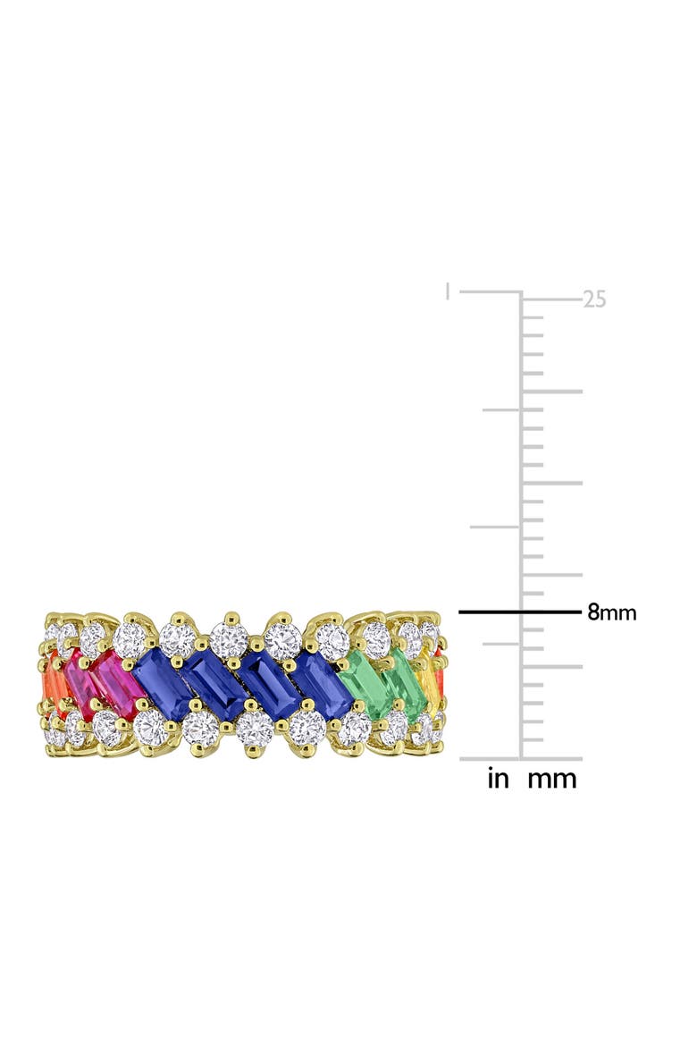 Multi-Color Lab Grown Sapphire Multi-Row Ring, Alternate, color, MULTI