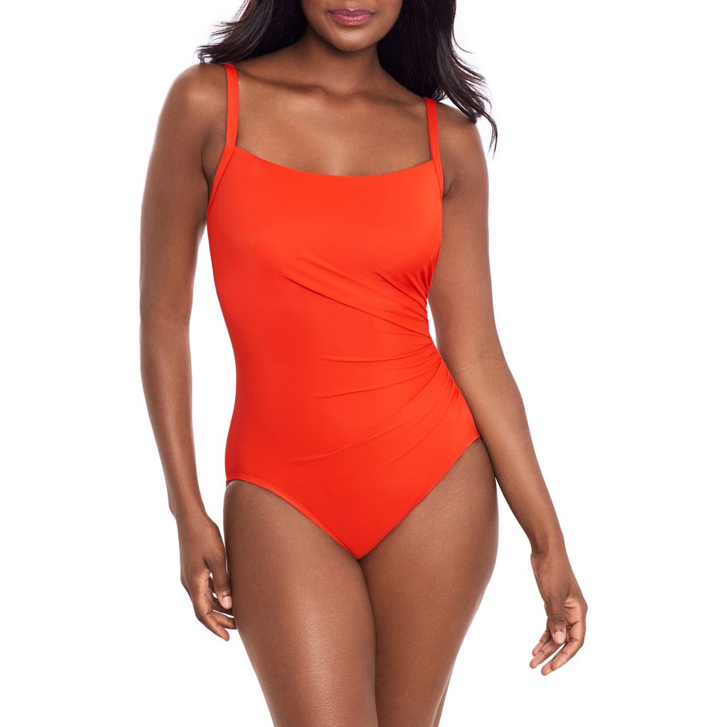 Miraclesuit Rock Solid Starr Underwire One-piece Swimsuit In Orange