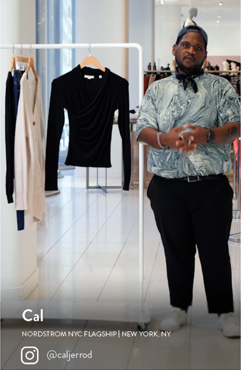 Wrap Front Long Sleeve Knit Top, sales video thumbnail