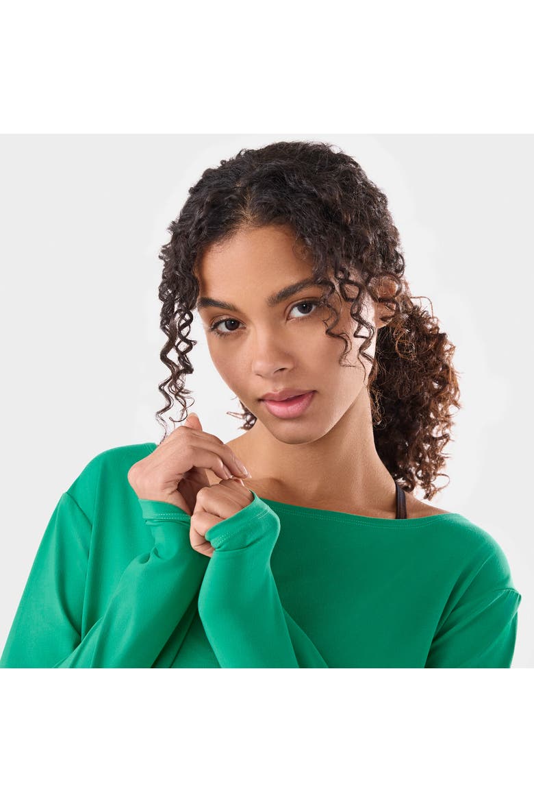 Brushed Tec Knit Long Sleeve, Alternate, color, SPRING GREEN