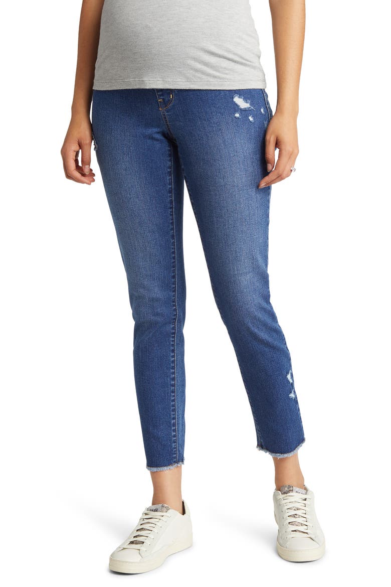 Bellyband Maternity Skinny Jeans, Main, color, RAVEN