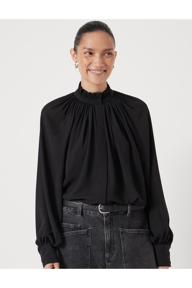 Fleur Floaty Chiffon Blouse, Main, color, Black