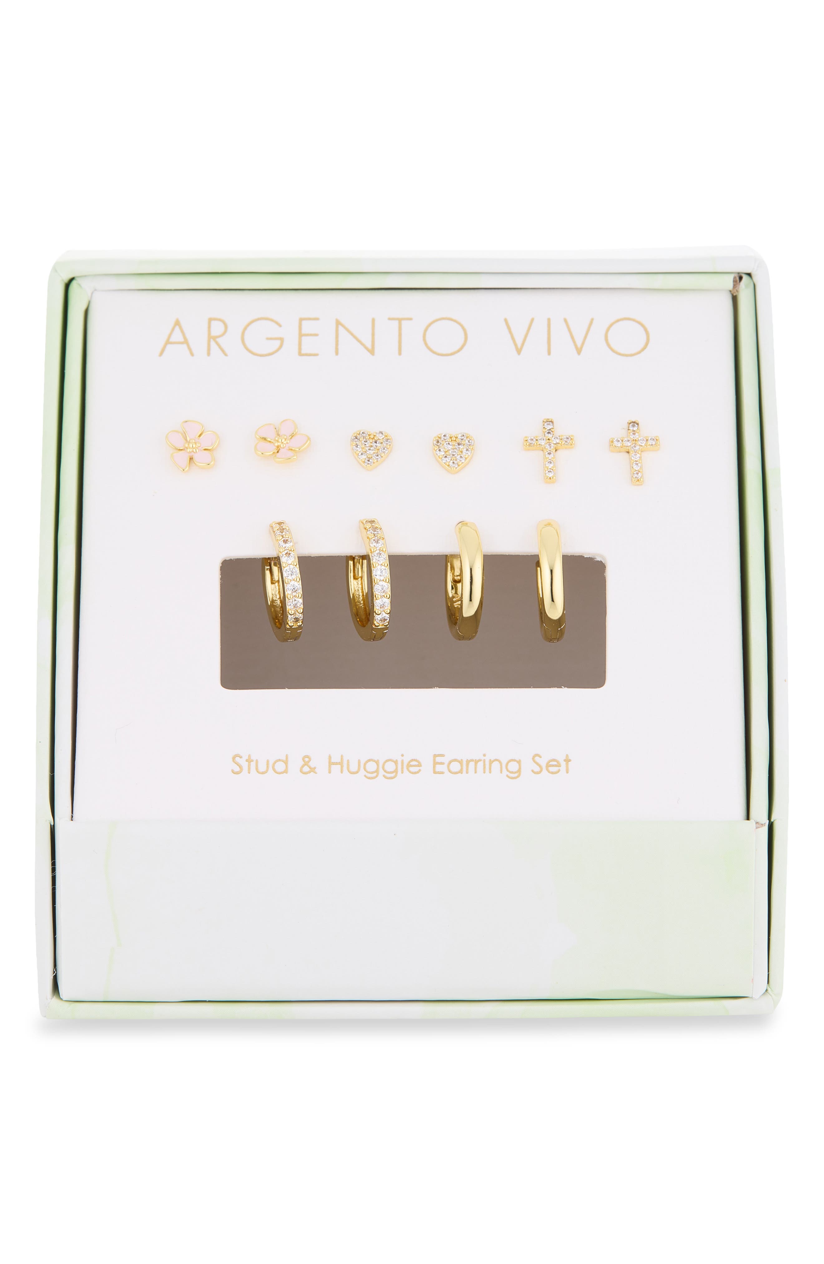 Set of 5 Stud & Huggie Earrings