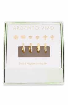 Set of 5 Stud & Huggie Earrings