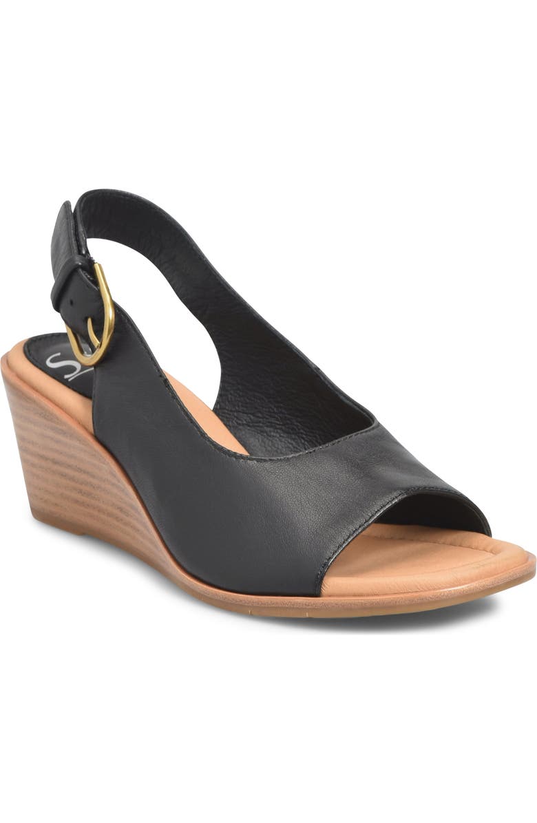 Söfft Gabriella Slingback Peep Toe Wedge Sandal, Main, color,