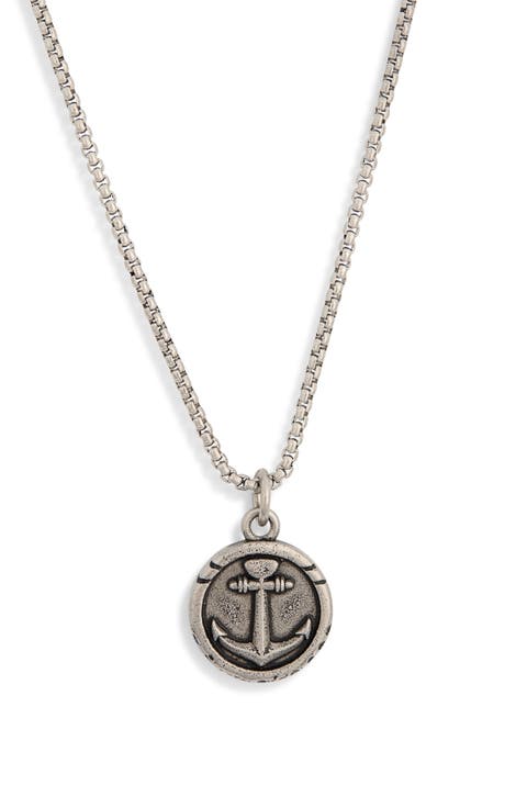 Men's Stainless Steel Anchor Pendant Necklace