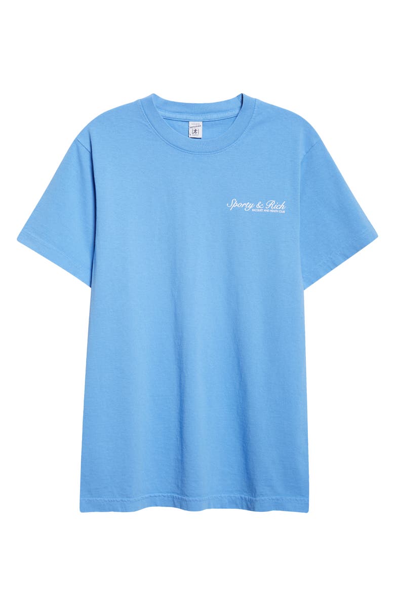 Sporty & Rich Gender Inclusive Syracuse Graphic T-Shirt, Alternate, color, Flax Blue