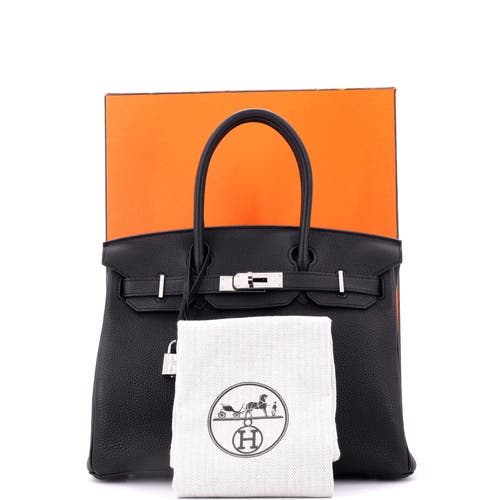Pre-owned Hermes Hermes Birkin Handbag Black Togo With Palladium Hardware 30 In Black