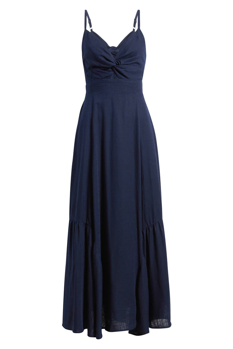 Twist Front Cutout Maxi Dress, Alternate, color, CLASSIC NAVY