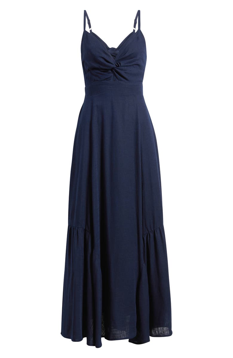 CeCe Twist Front Cutout Maxi Dress, Alternate, color, Classic Navy