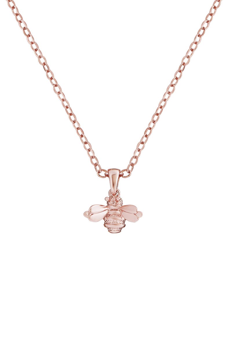 Bellema Bumblebee Pendant Necklace, Main, color, BRUSHED ROSE GOLD TONE