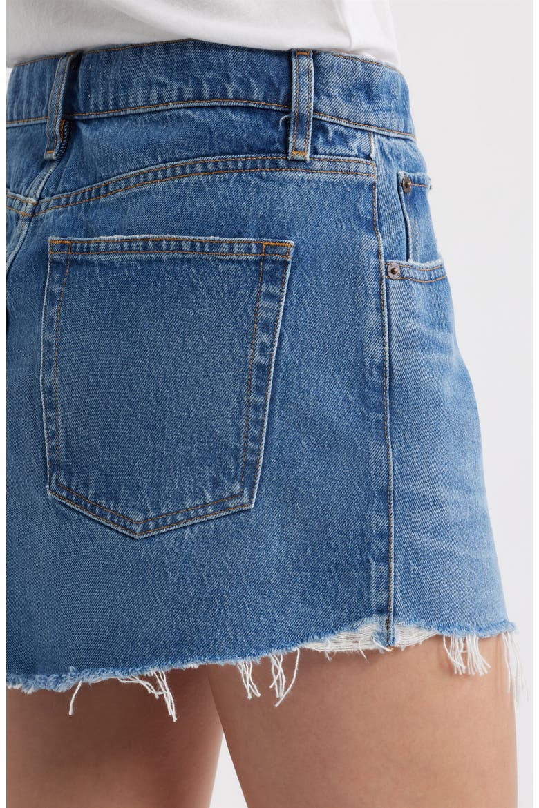 The Cutoff Denim Miniskirt, Alternate, color, ROSALIE