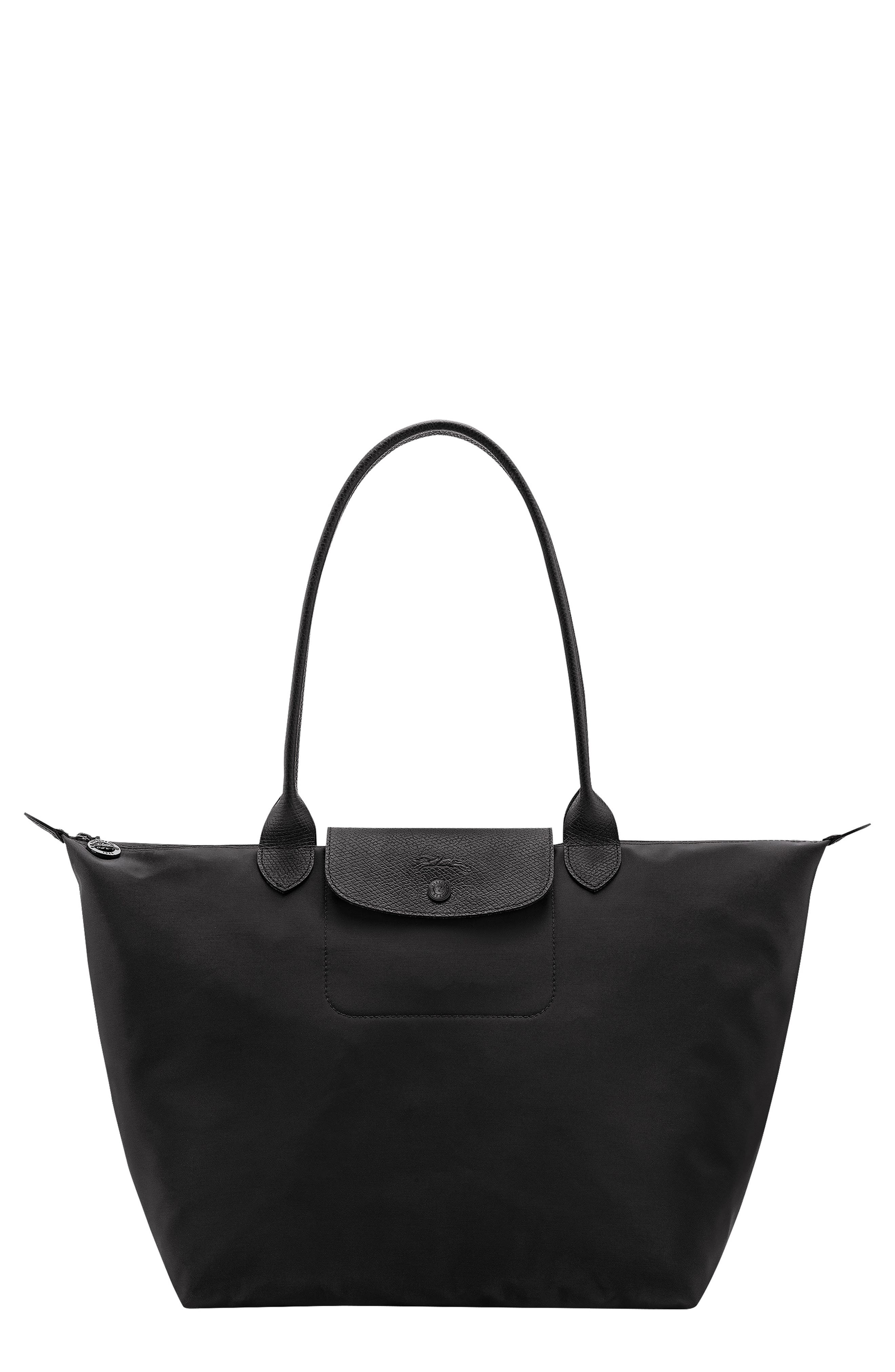 Longchamp Large Le Pliage One Nylon Shoulder Tote, Main, color, Black