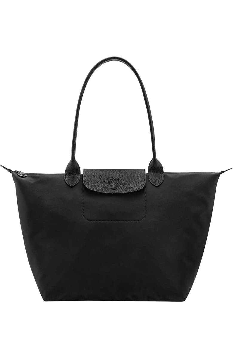 Longchamp Large Le Pliage One Nylon Shoulder Tote, Main, color, Black