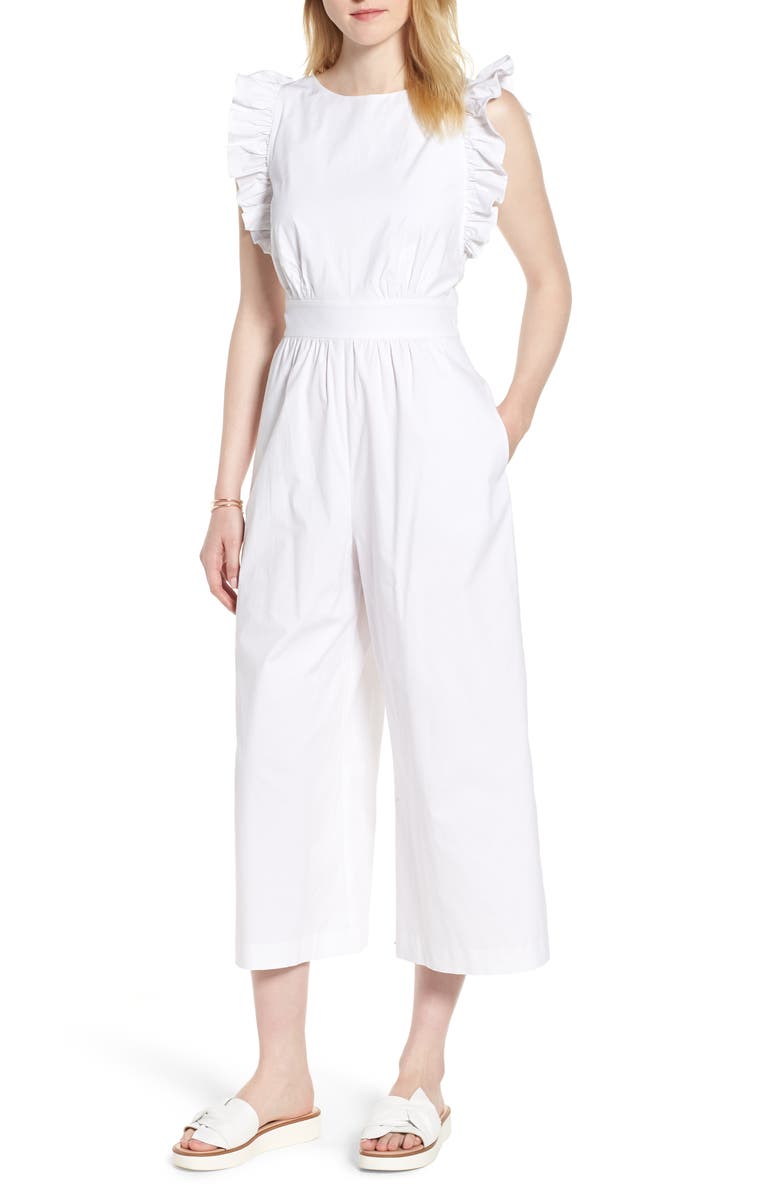 1901 Ruffle Sleeve Crop Jumpsuit, Main, color, 