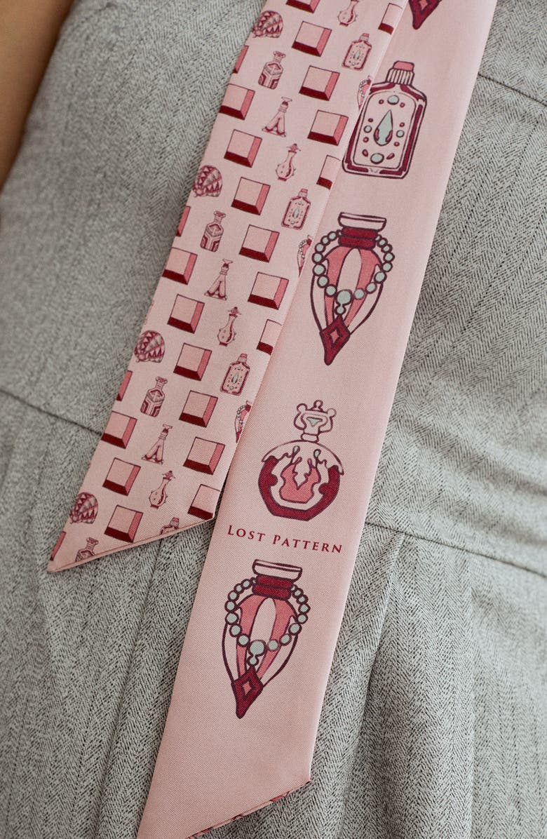 Lost Pattern Amora Skinny Silk Scarf, Alternate, color, 