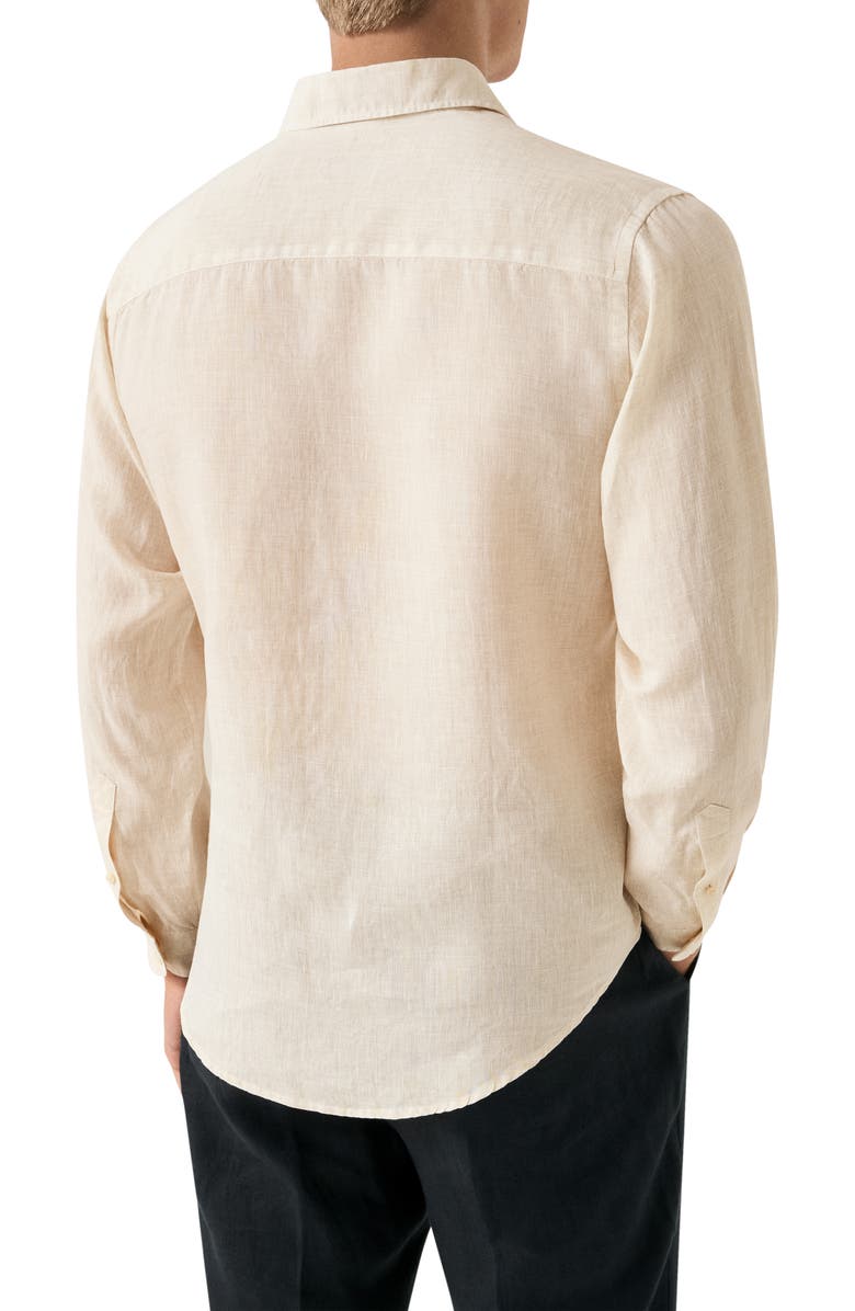 Eton Regular Fit Linen Dress Shirt, Alternate, color, Light Beige