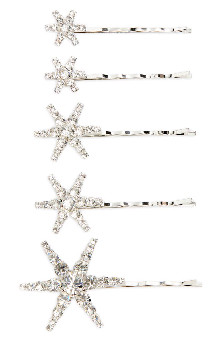 Jennifer Behr Vespera Assorted 5-Pack Swarovski Crystal Bobby Pins, Main, color,