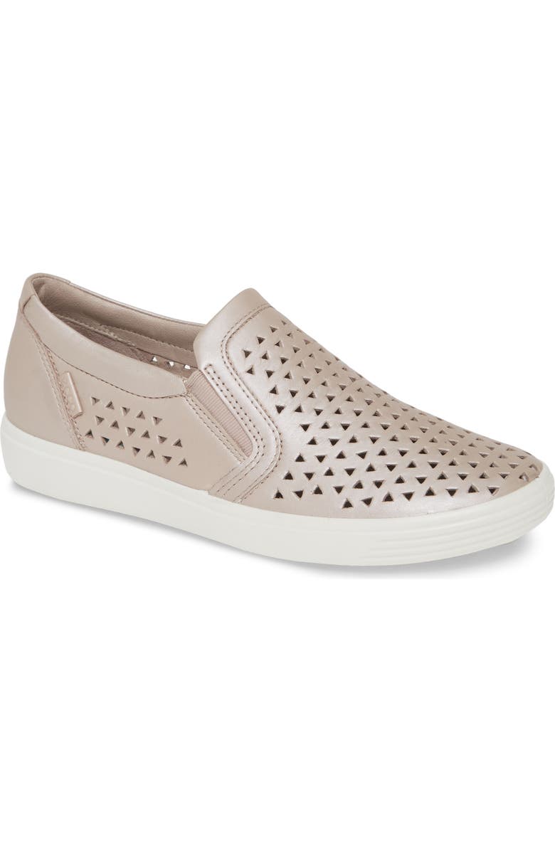 ECCO Soft 7 Laser Cut Slip-On Sneaker, Main, color,