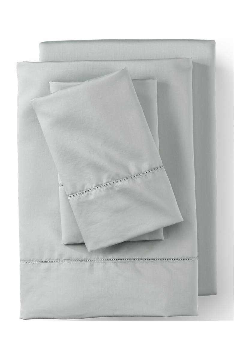 Lands' End 700 Thread Count Luxe Sateen Egyptian Cotton No Iron Bed Sheet Set, Main, color, Light Fog