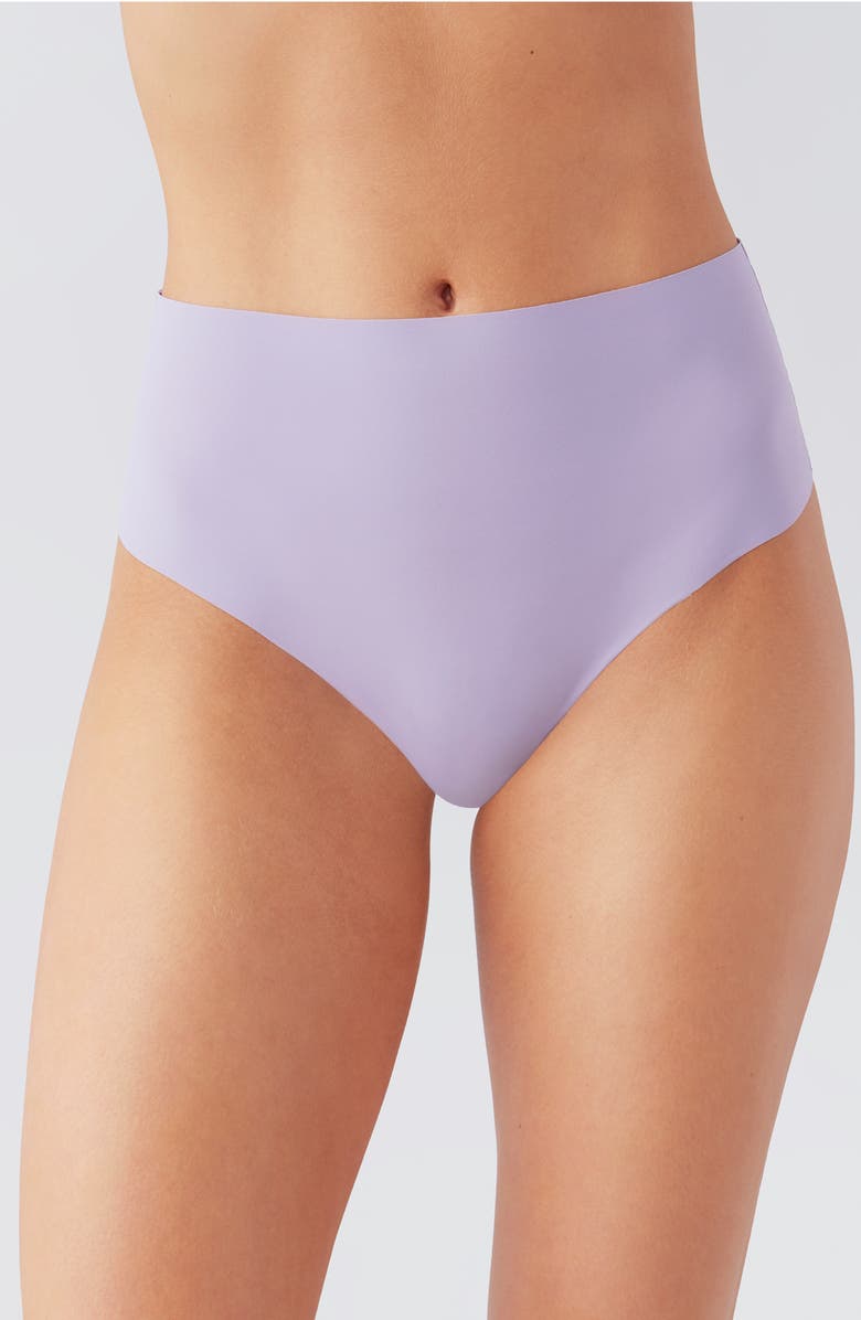 b.tempt'd by Wacoal b.bare High Waist Thong, Main, color, Lavender Gray