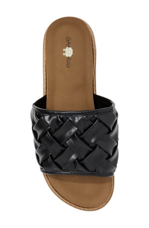 Gaahuu Woven Slide Sandal In Black