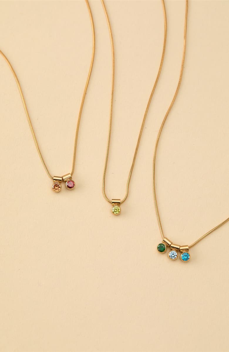 Set & Stones Ellie Multiple Birthstone Pendant Necklace, Alternate, color, Gold / 2 Charms