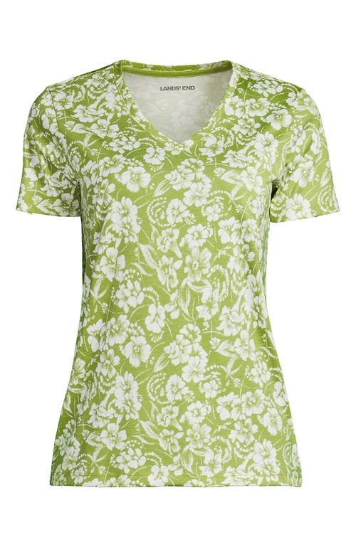 Lands' End Relaxed Supima Cotton V-neck T-shirt In Green