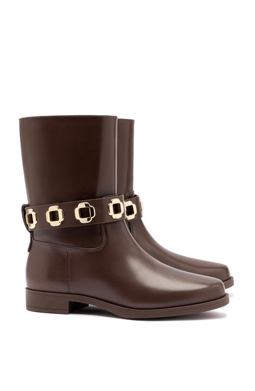Larroude Milan Flat Bootie In Brown