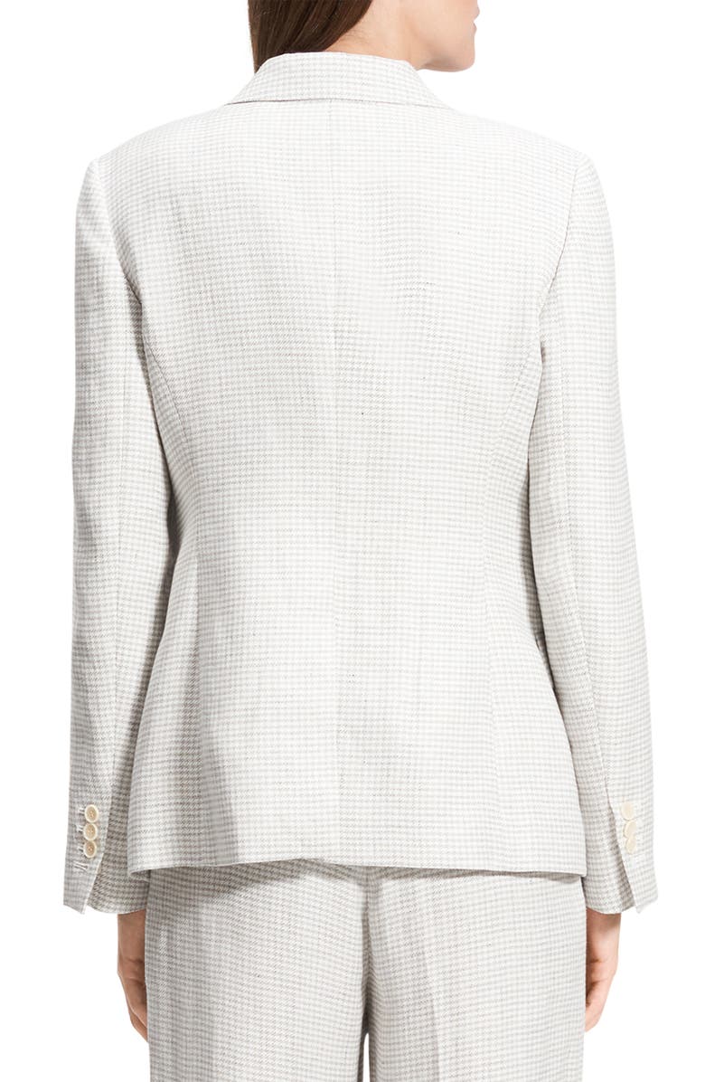 Theory B.Mel Houndstooth Check Slim Fit Linen Blend Blazer, Alternate, color, Platinum Multi