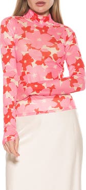 Alexia Admor Doja Mock Neck Mesh Top